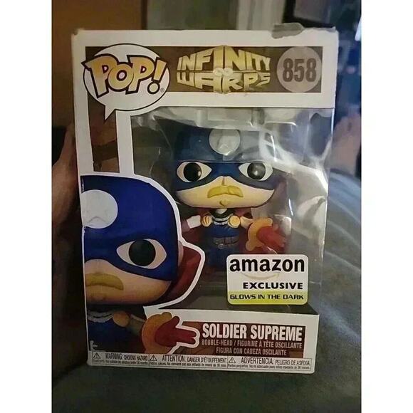 Funko Pop Soldier Supreme 858 Marvel Infinity Warps Amazon Glow In The Dark - Picture 1 of 7